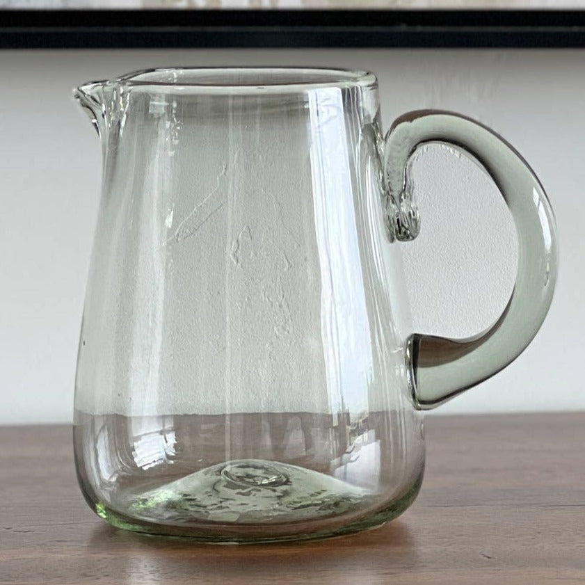 Handblown Mexican Clear Glass Pitcher | Adobe by Jess Vargas