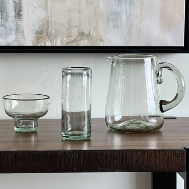 Handblown Mexican Clear Glass Pitcher | Adobe by Jess Vargas