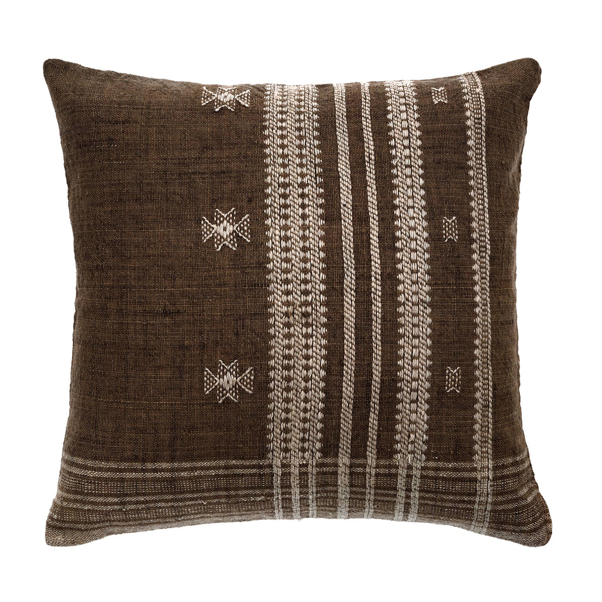 Bhujodi Wool Handloom Brown Pillow | Adobe by Jess Vargas