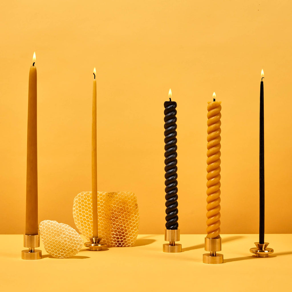 Thin Beeswax Candles (7 pack) - Black