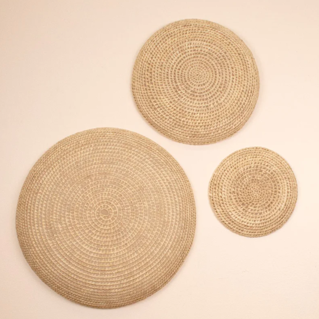 Neutral Wall Art - Palm Button Bowls, Set of 3
