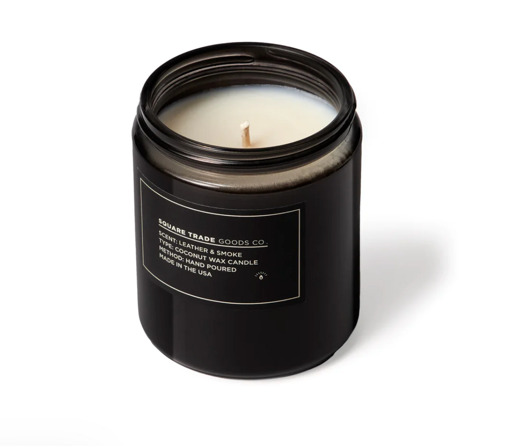 Leather & Smoke Candle ~ Square Trade Goods Co.
