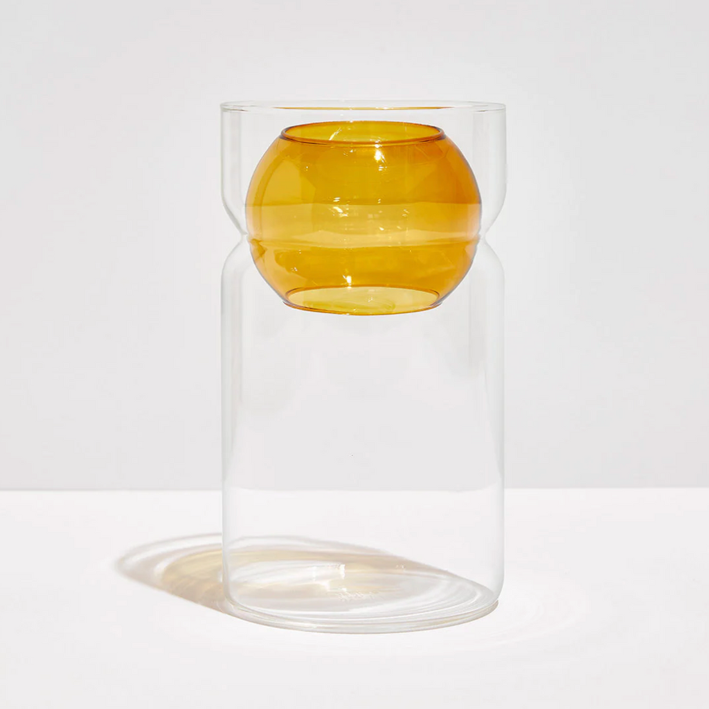 Balance Vase: Clear + Amber