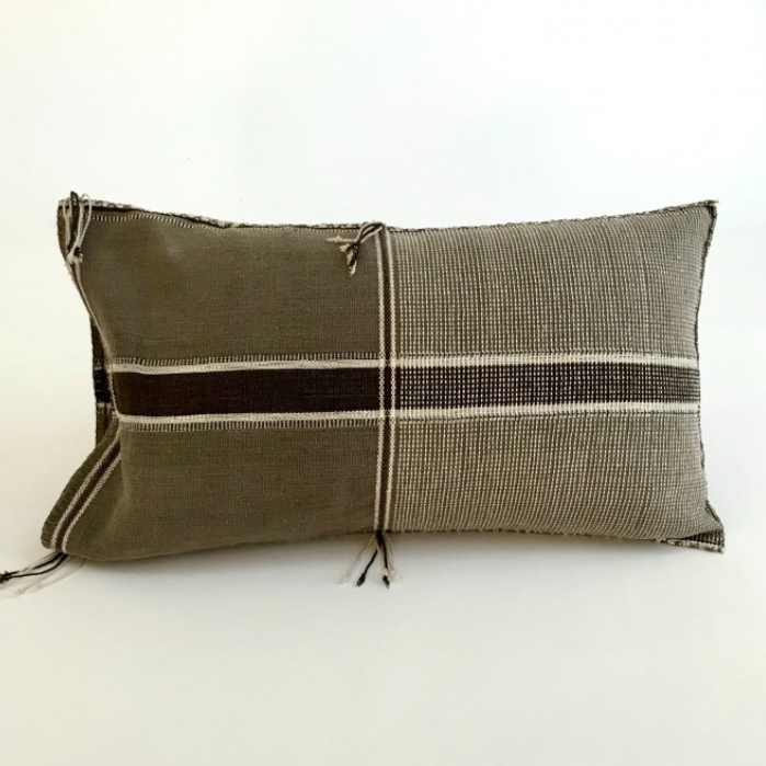 Modern Stripe Lumbar Pillow in Gray
