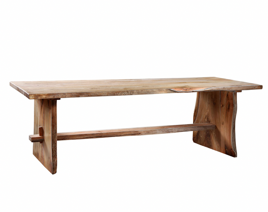 Solid Teak Live Edge Dining Table