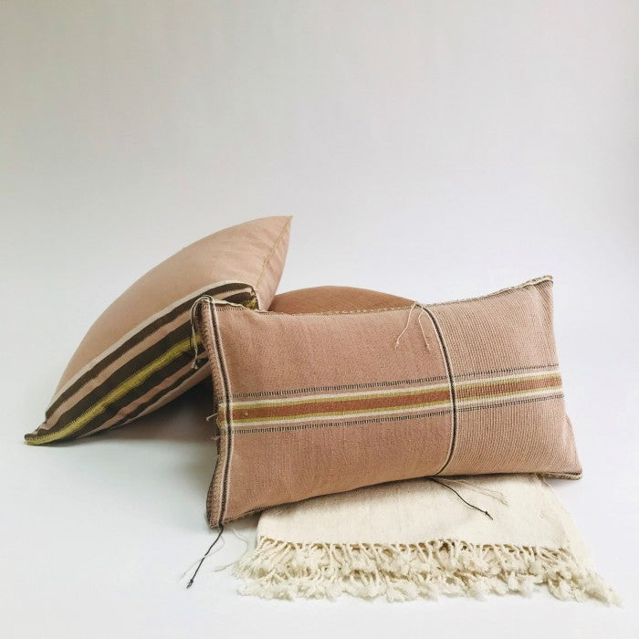 Modern Stripe Lumbar Pillow in Pink